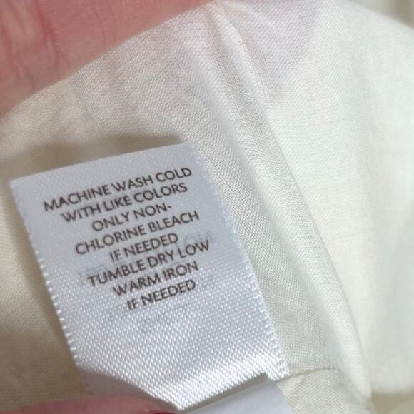 J. Jill Womens Linen Midi Dress Small Ivory Butter Yellow Summer Minimalist - Picture 11 of 13